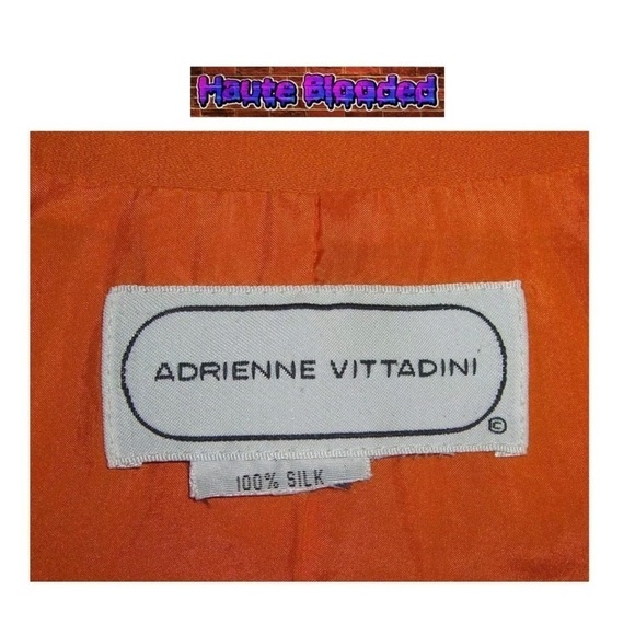 Vintage Adrienne Vittadini Blazer Orange Yellow Iridescent Streetwear Artsy 80’s - Picture 9 of 11